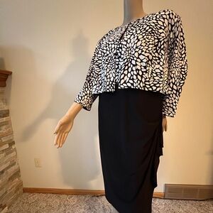 Dress 2 PC, clear sparkles dress bodice and jacket, slightly padded shoulders